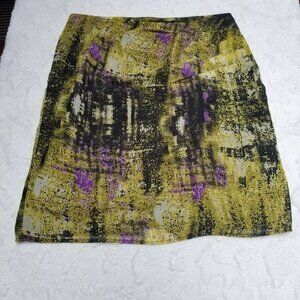 New Solo Moda Womens Straight Skirt Style 3347 Size 10 Black Multicolor